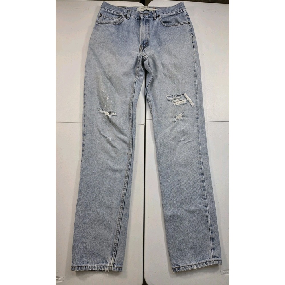 Y2K Levis 512 Slim Fit Jeans Distressed Mens 32x34 Light Wash Denim Mexico VTG